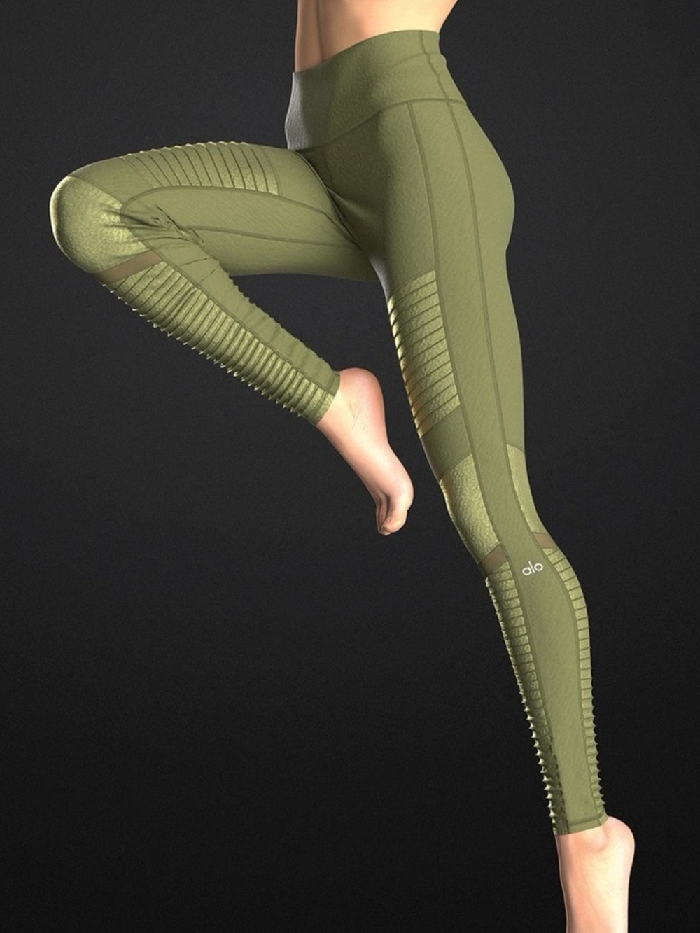 ALO Yoga Moto Legging Olive Green